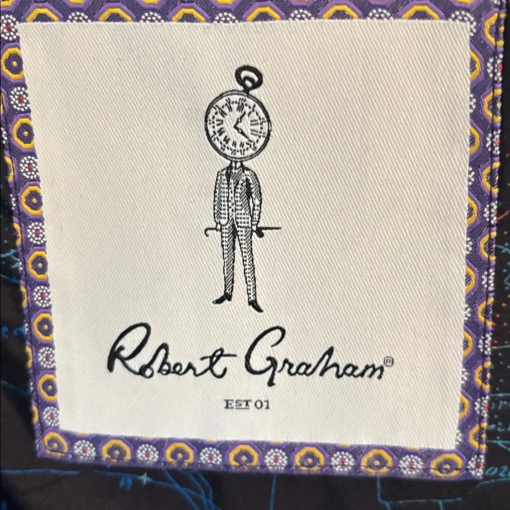 Robert Graham Wool Black Men's Blazer with Patterned Lining. NWOT - Picture 2 of 7